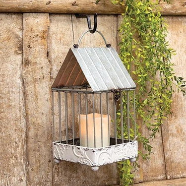 Shabby Chic Ornate Bird House Lantern - The Fox Decor